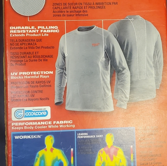 Milwaukee Workskin Lightweight Performance Long Sleeve Shirt Men's Size XL Gray - Picture 4 of 5